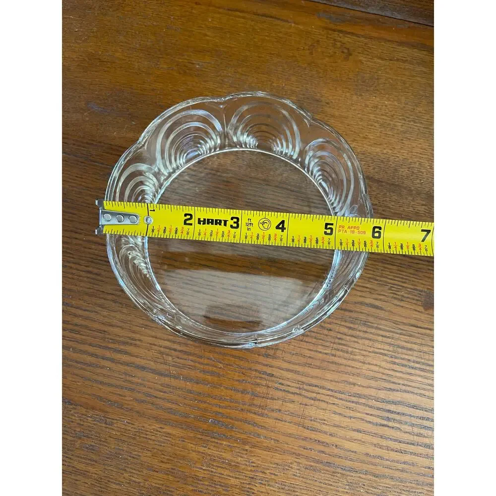 Vintage Art Deco Beveled Glass Scalloped Bowl Candy Dish 5.75